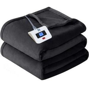Sealy Heated Electric Blanket Twin Size, Flannel Electric Blanket with 10 Heatin